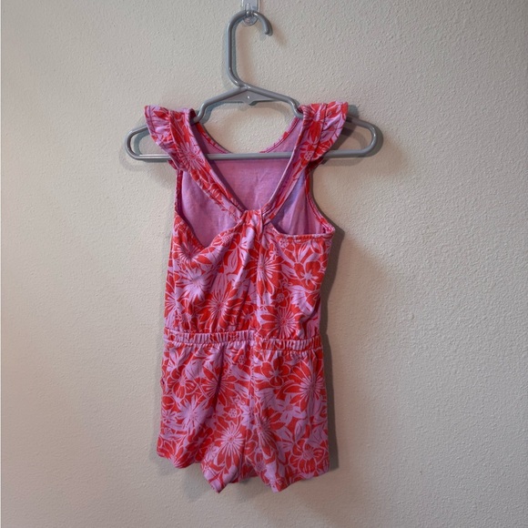 Cat & Jack Toddler Floral Romper - pink and orange, size 18M - Picture 3 of 4